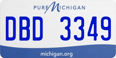 MI license plate DBD3349