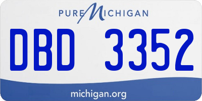 MI license plate DBD3352