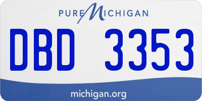 MI license plate DBD3353