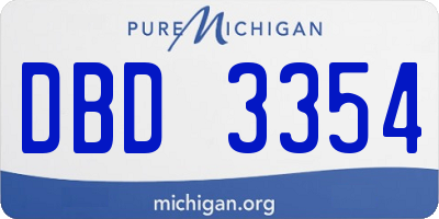 MI license plate DBD3354