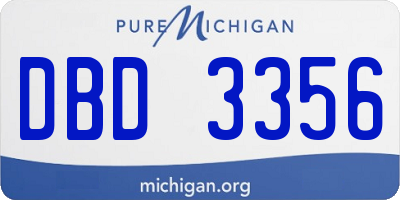 MI license plate DBD3356