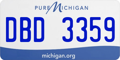 MI license plate DBD3359