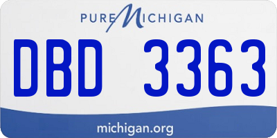 MI license plate DBD3363