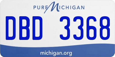 MI license plate DBD3368