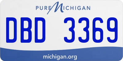 MI license plate DBD3369