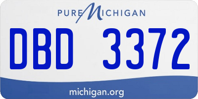 MI license plate DBD3372