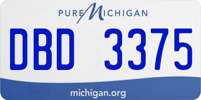 MI license plate DBD3375