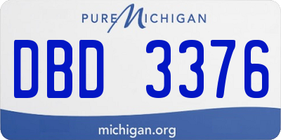 MI license plate DBD3376