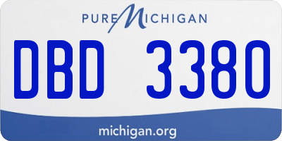 MI license plate DBD3380