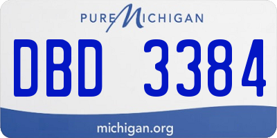 MI license plate DBD3384