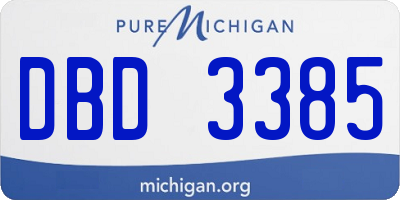 MI license plate DBD3385