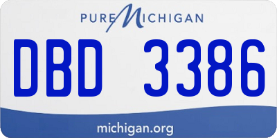 MI license plate DBD3386