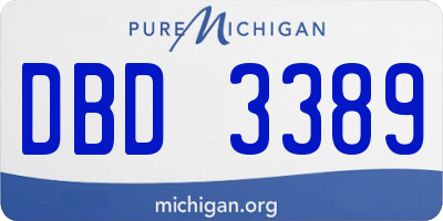 MI license plate DBD3389
