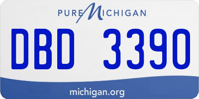 MI license plate DBD3390