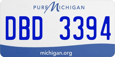 MI license plate DBD3394
