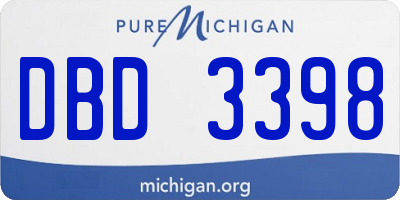 MI license plate DBD3398