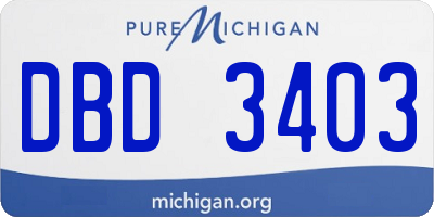 MI license plate DBD3403