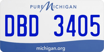 MI license plate DBD3405