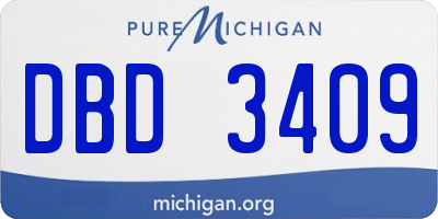 MI license plate DBD3409