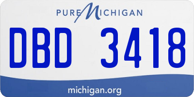 MI license plate DBD3418
