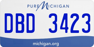 MI license plate DBD3423