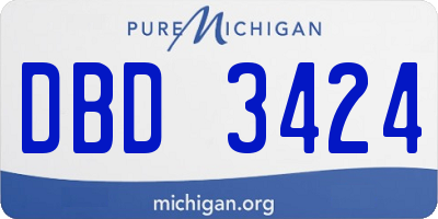 MI license plate DBD3424