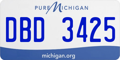MI license plate DBD3425