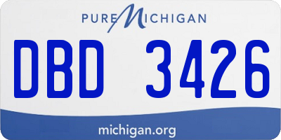 MI license plate DBD3426