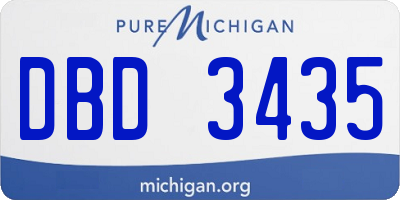 MI license plate DBD3435
