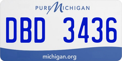 MI license plate DBD3436