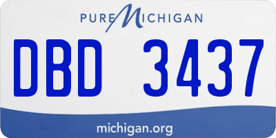 MI license plate DBD3437