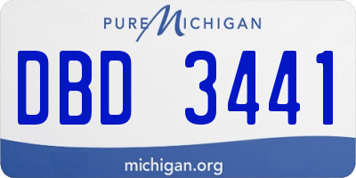 MI license plate DBD3441