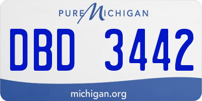 MI license plate DBD3442