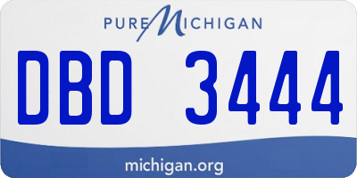 MI license plate DBD3444