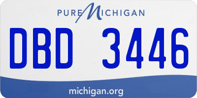 MI license plate DBD3446