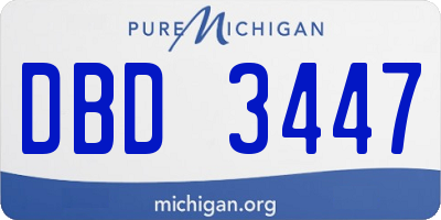 MI license plate DBD3447