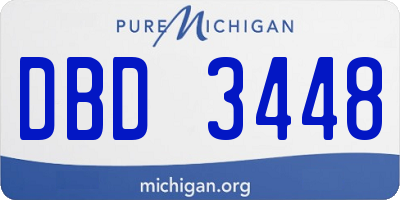 MI license plate DBD3448