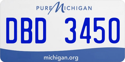 MI license plate DBD3450