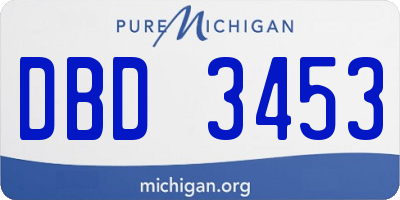 MI license plate DBD3453