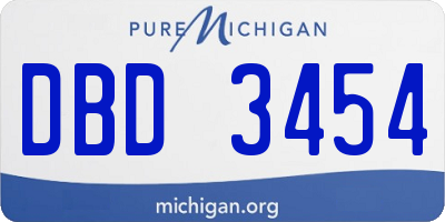 MI license plate DBD3454