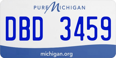 MI license plate DBD3459