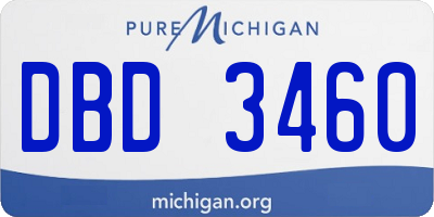 MI license plate DBD3460