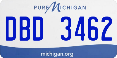MI license plate DBD3462
