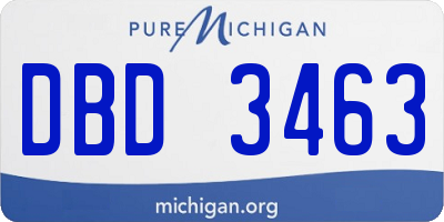 MI license plate DBD3463