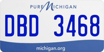 MI license plate DBD3468