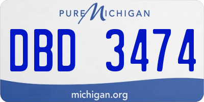 MI license plate DBD3474