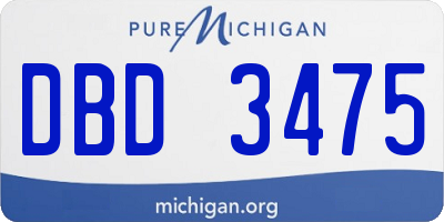 MI license plate DBD3475