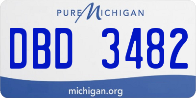 MI license plate DBD3482