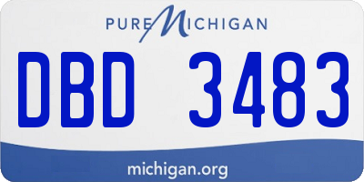 MI license plate DBD3483