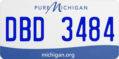 MI license plate DBD3484